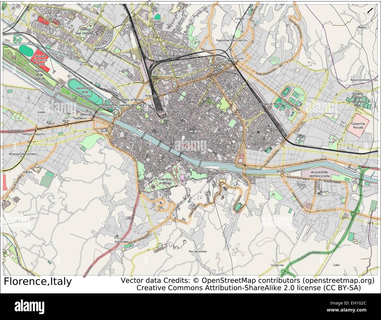 Florence Italie Plan De Ville Image Vectorielle Stock Alamy