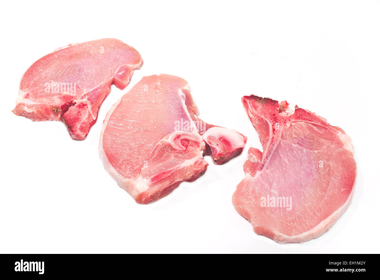 La viande de porc isolated on white Banque D'Images