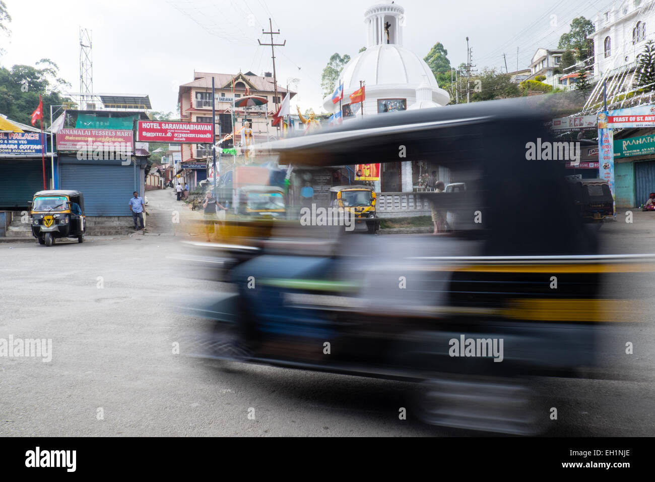 Auto rickshaws, tuk tuks, Munnar, India Banque D'Images