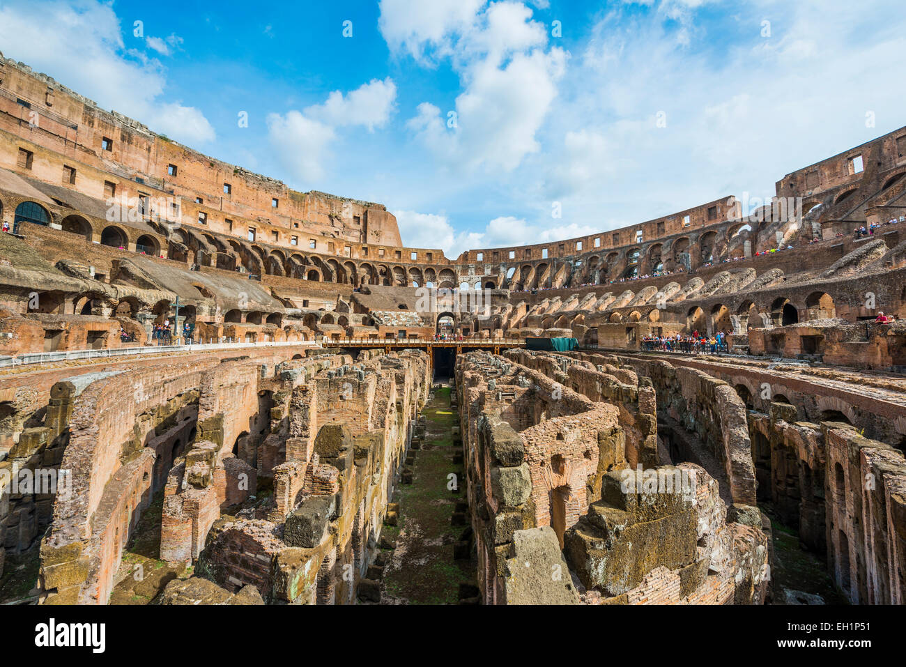Vue de l'intérieur du Colisée ou Coliseum, ruines, Rome, Latium, Italie Banque D'Images