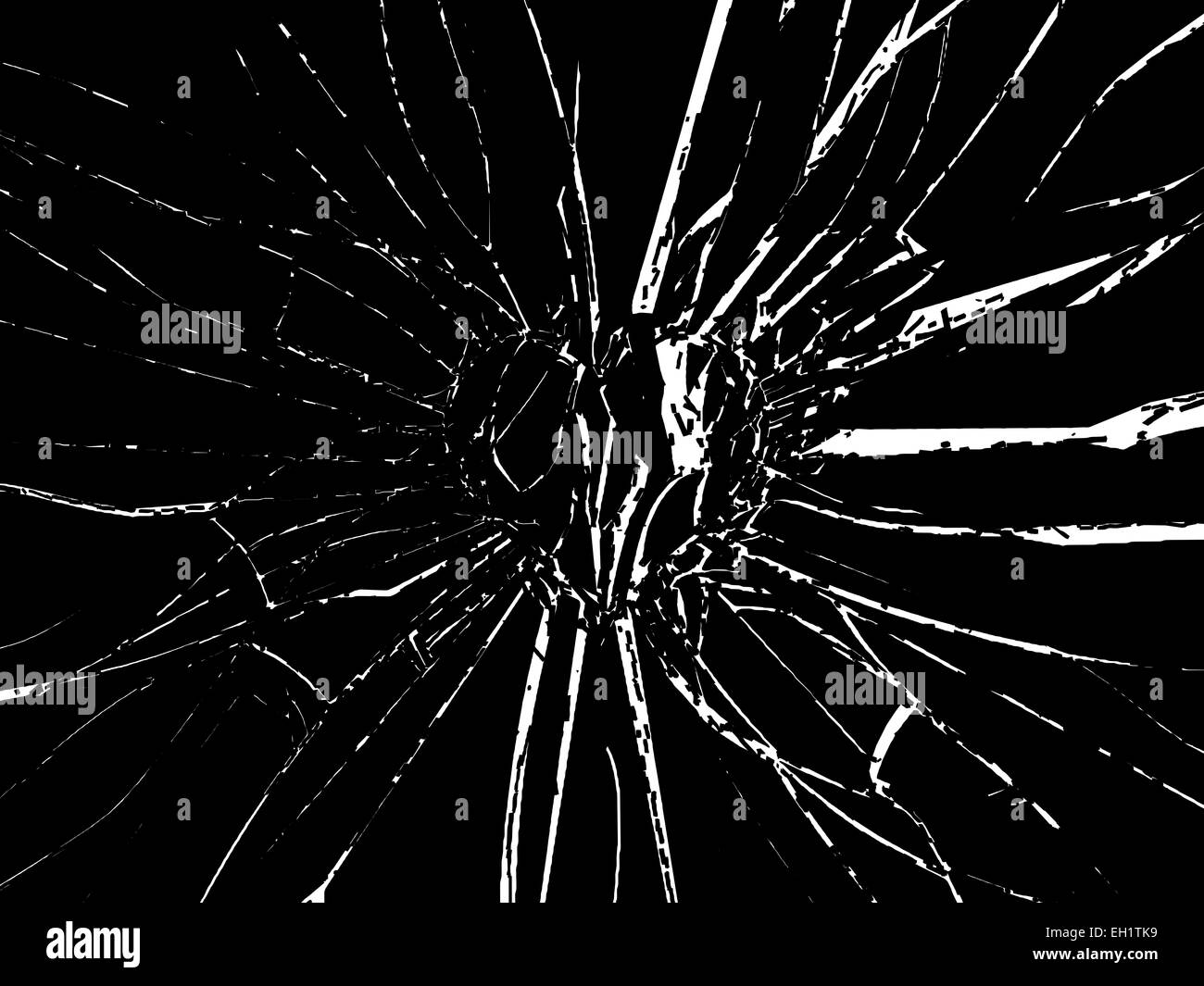 Des éclats de verre brisé forme de coeur on white Banque D'Images