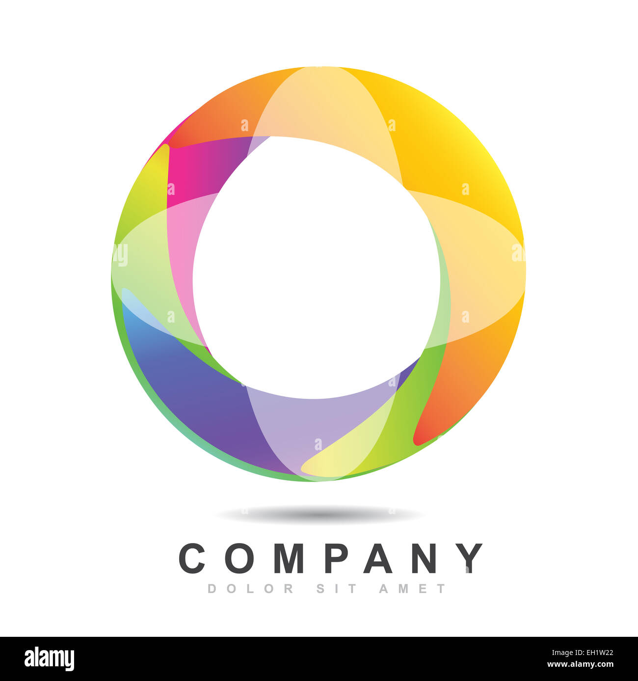 Modèle d'un logo cercle 3d vector icône Banque D'Images