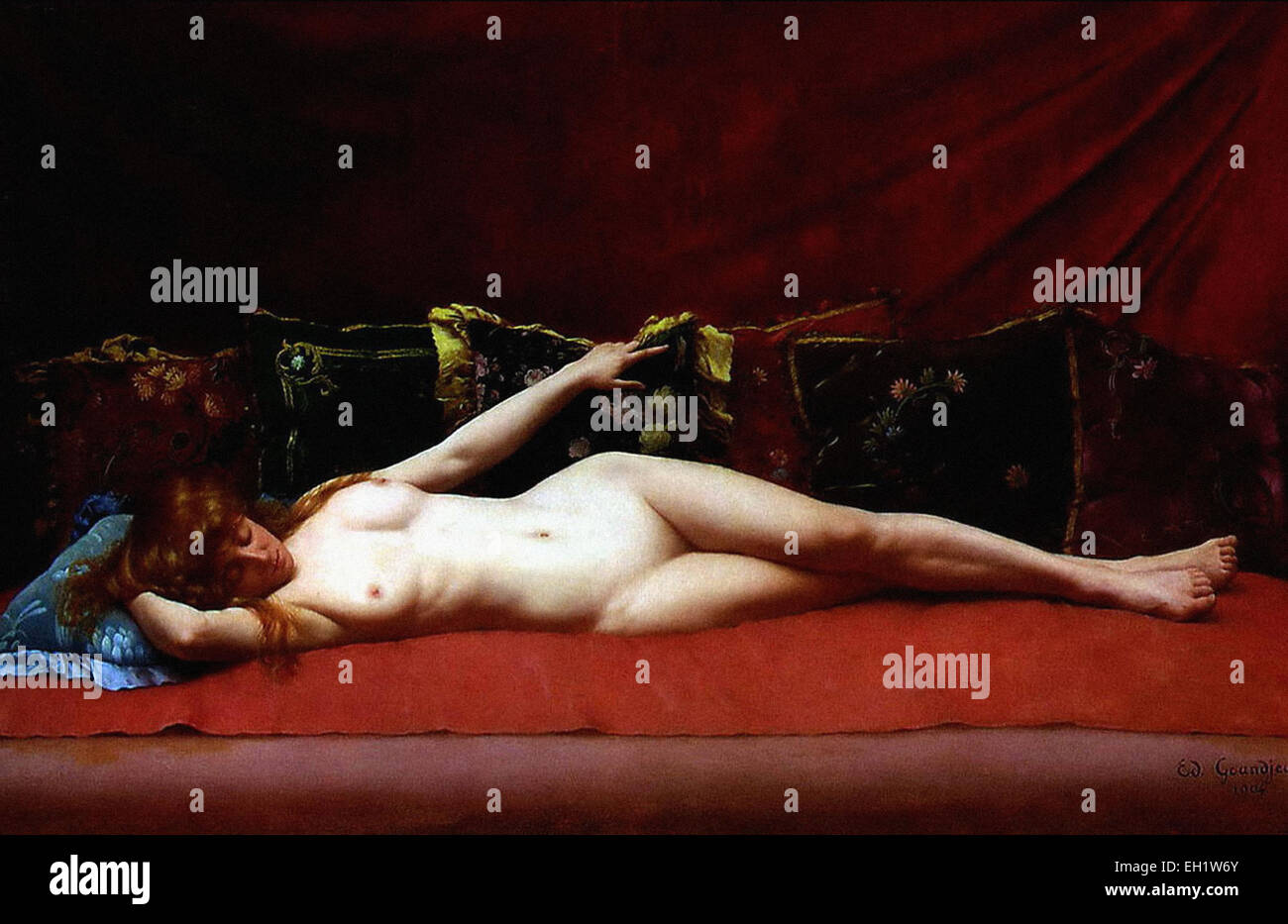 Edmond-Georges Grandjean Femme nue allongée Photo Stock - Alamy