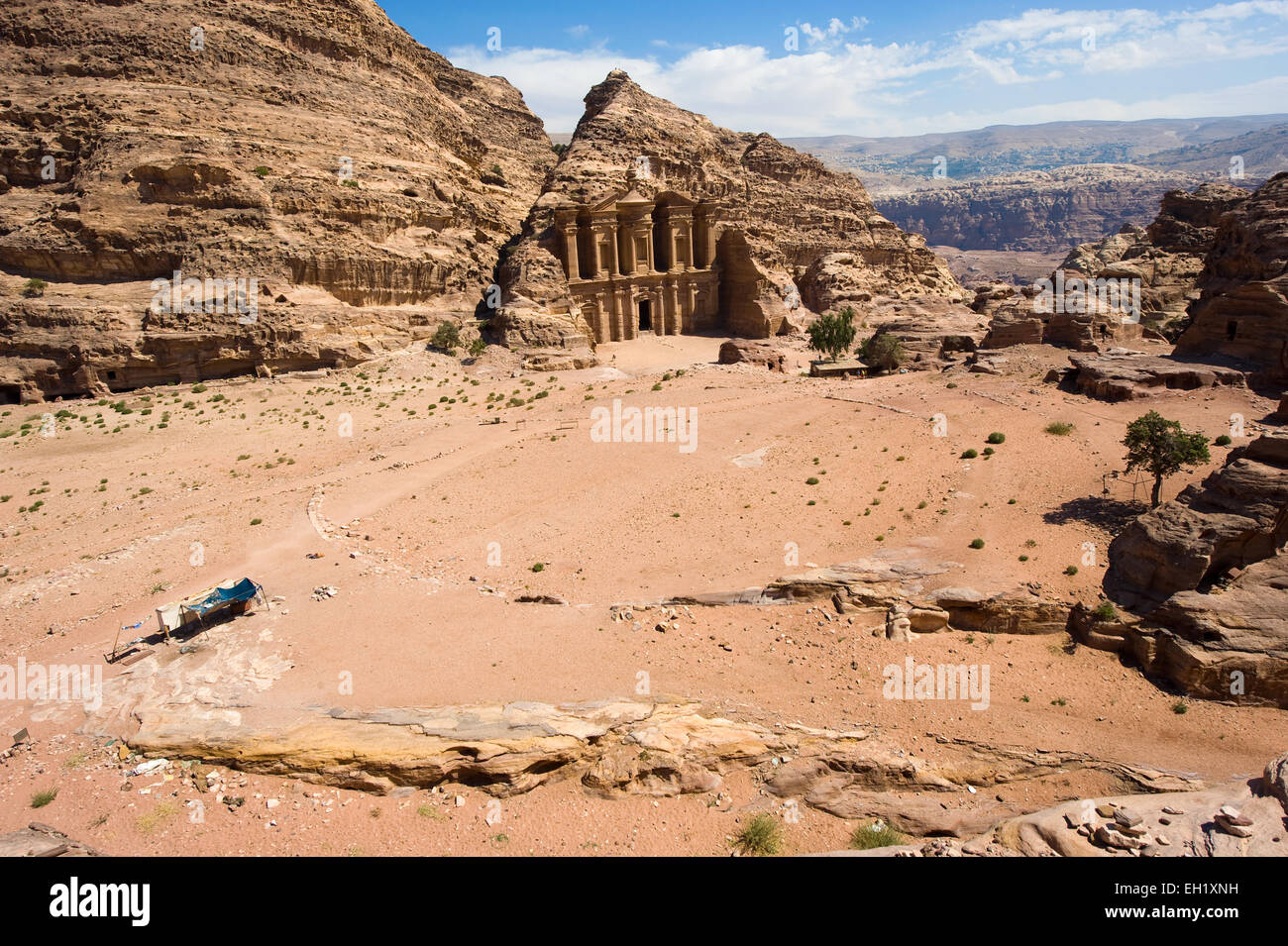 Le monastère Deir Ad à Petra en Jordanie Banque D'Images