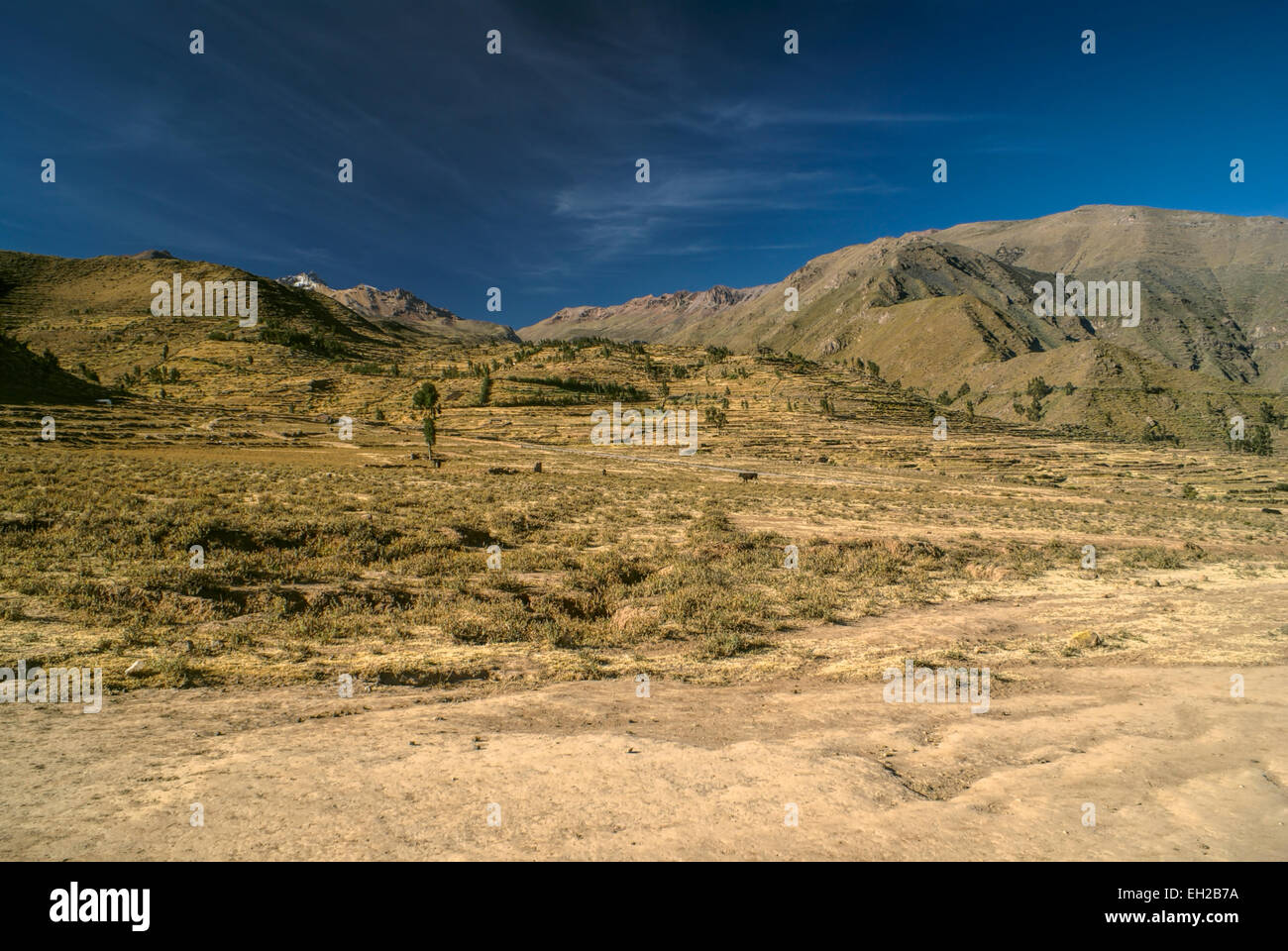 Paysage péruvien arides près de Canon del Colca Banque D'Images