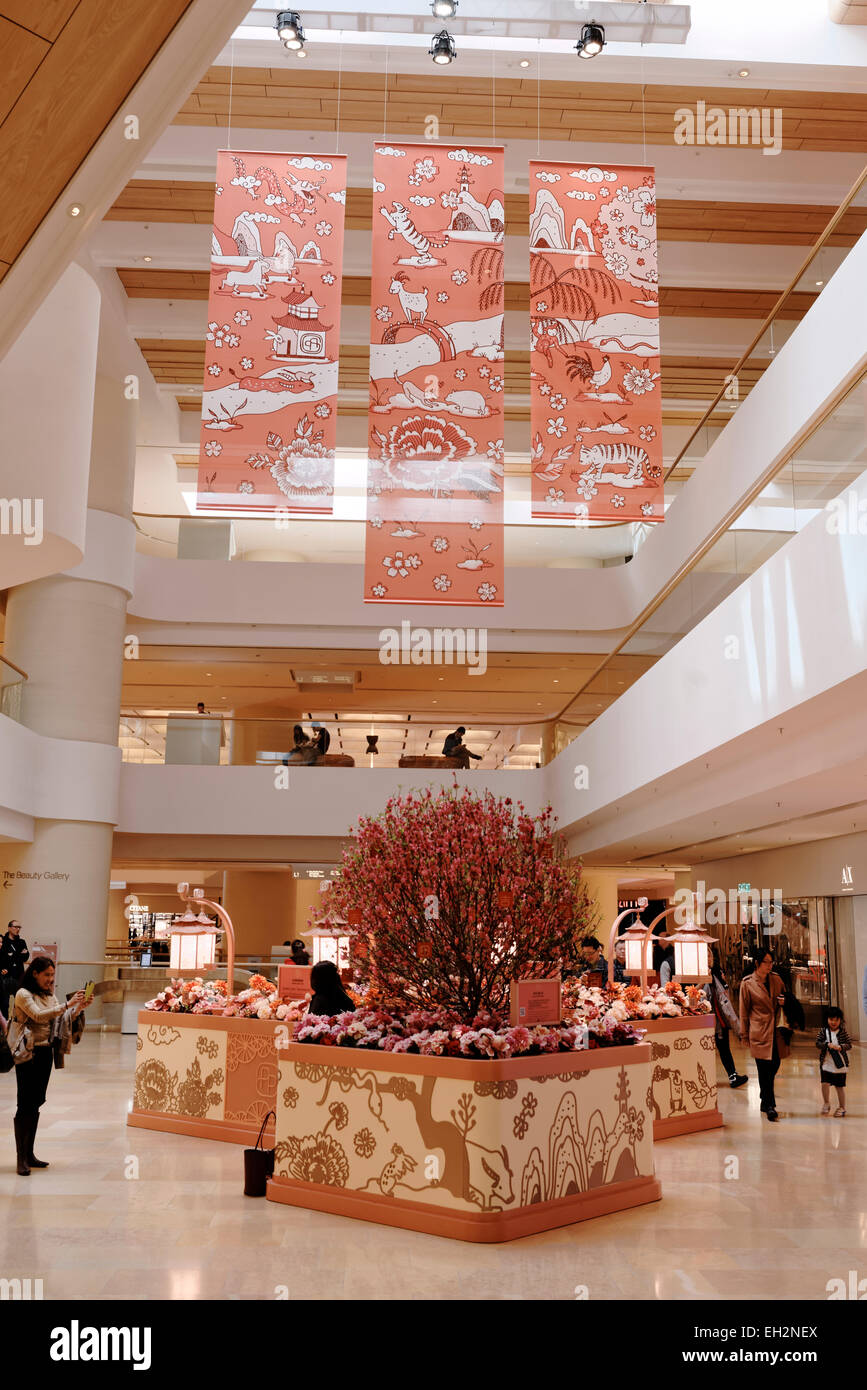 Décorations du Nouvel An chinois au centre commercial Pacific Place Hong Kong Banque D'Images