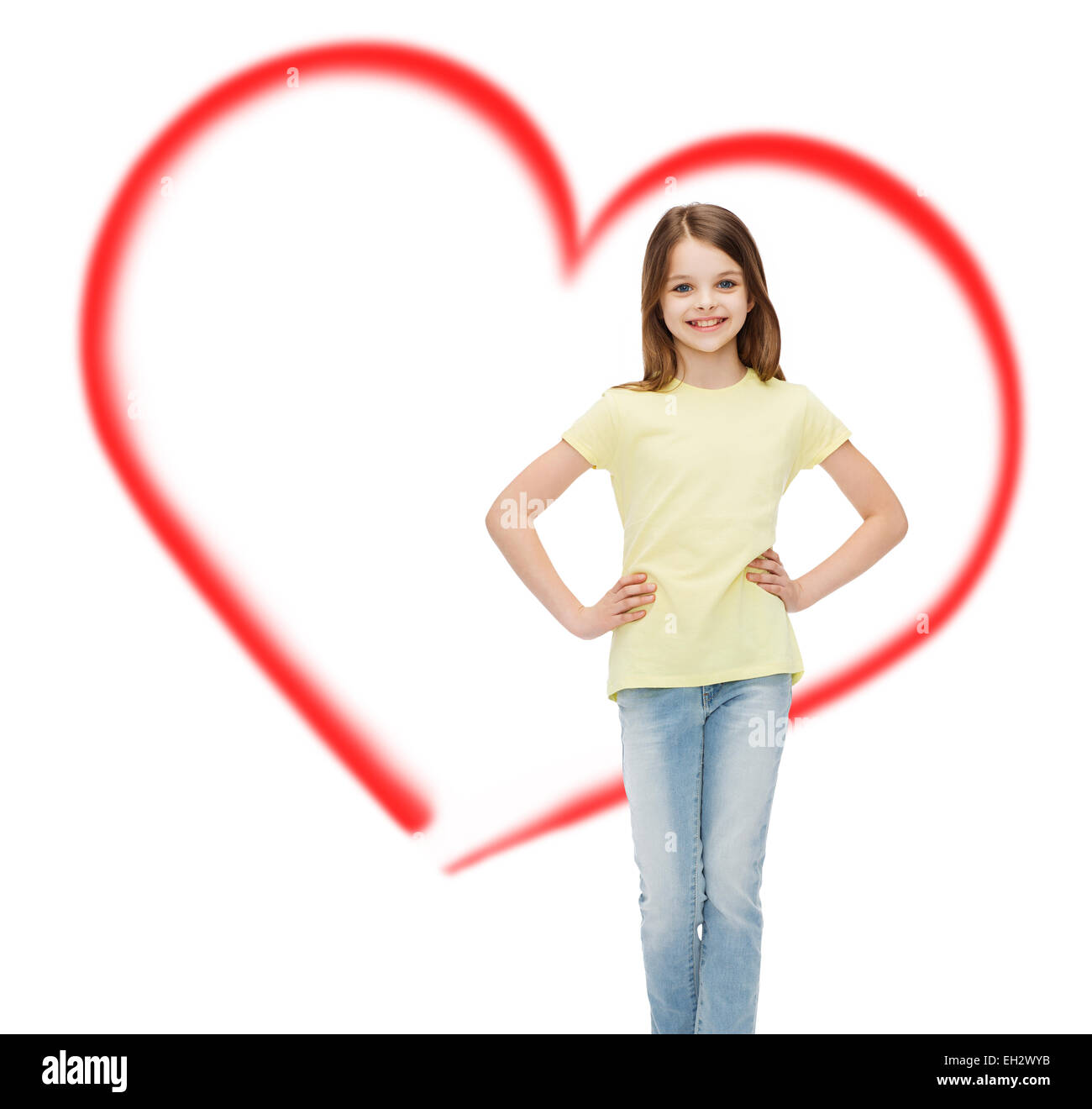 Smiling little girl in casual clothes Banque D'Images