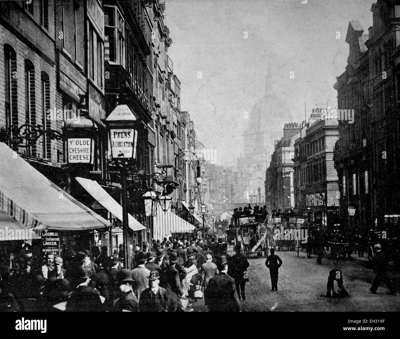 L'un des premiers en demi-teintes, Fleet Street, Londres, Royaume-Uni, 1880 Banque D'Images