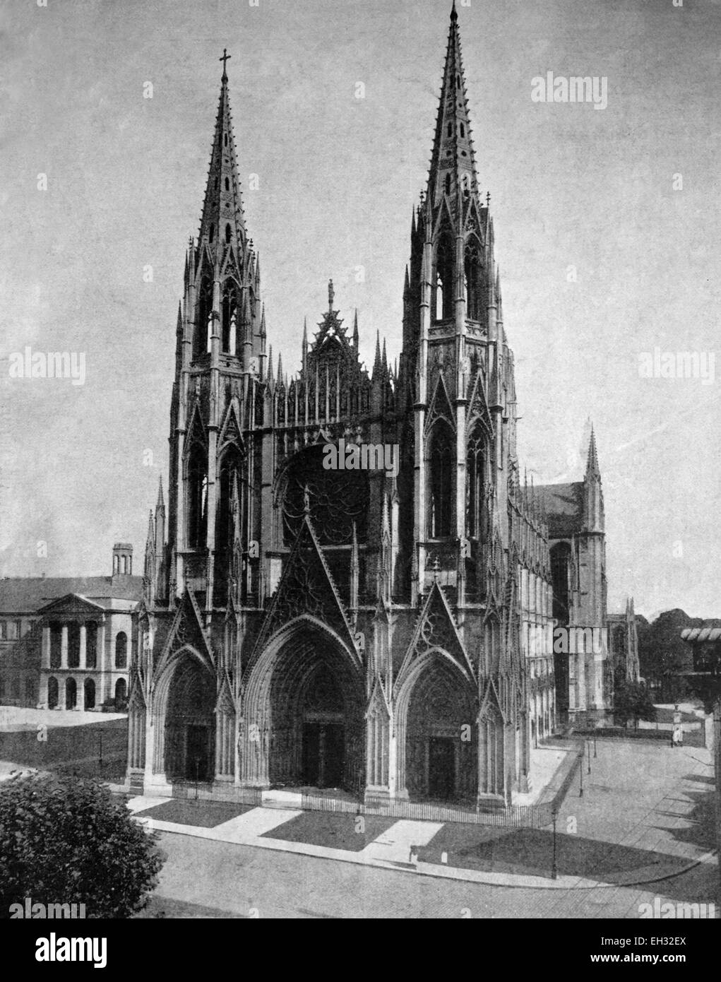 L'un des premiers tirages d'Autotype, Rouen Cathédrale, photographie, 1884, France, Europe Banque D'Images