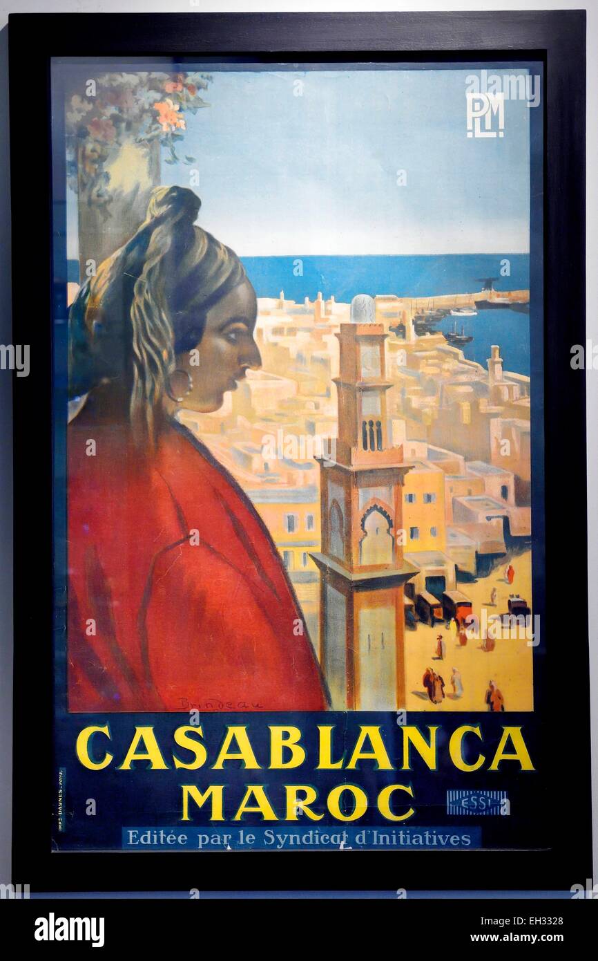 Maroc, Casablanca, Abderrahman Slaoui museum appelé le Collector's House, orientaliste poster publié par l'office de tourisme de Casablanca Banque D'Images