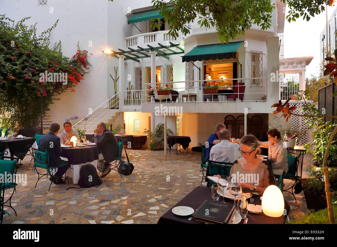 Maroc, Casablanca, restaurant le rouget de l'Isle Banque D'Images
