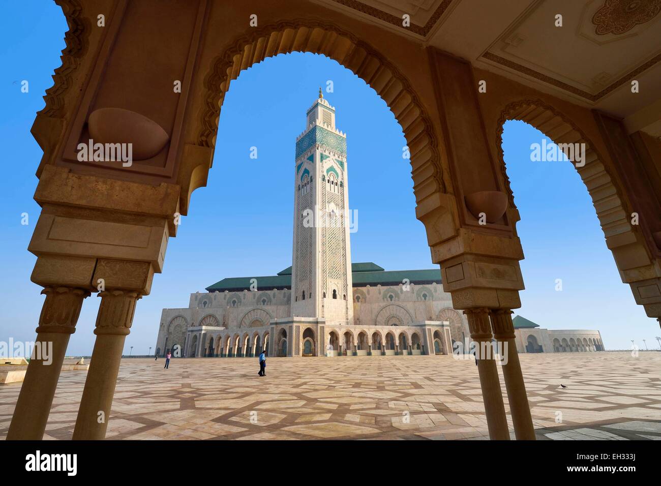 Maroc, Casablanca, Grande Mosquée Hassan II. Banque D'Images