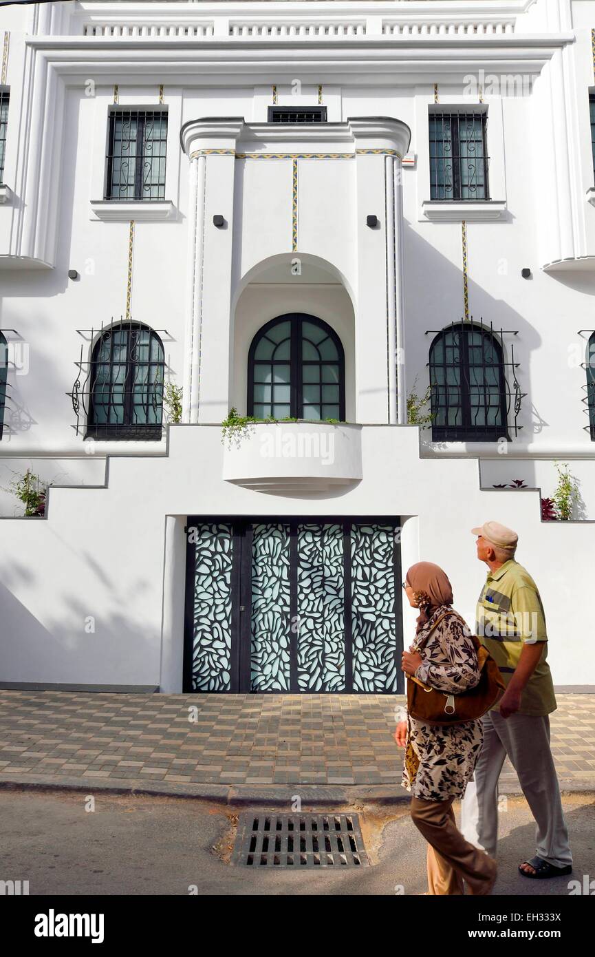 Maroc, Casablanca, villa Art déco à 5 rue du Docteur Veyre Banque D'Images