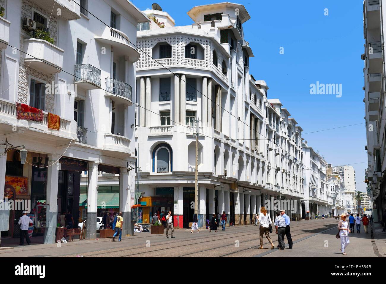 Maroc, Casablanca, El Glaoui immeuble sur le boulevard Mohammed V, l'architecte Marius Boyer (construit entre 1922 et 1927) Banque D'Images