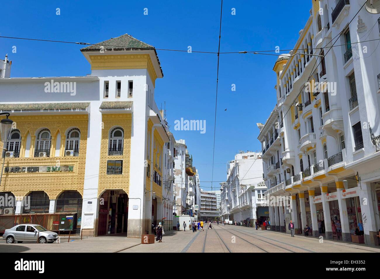 Maroc, Casablanca, boulevard Mohammed V, Maroc-Soir bâtiment construit en 1924 par l'architecte Marius Boyer Banque D'Images