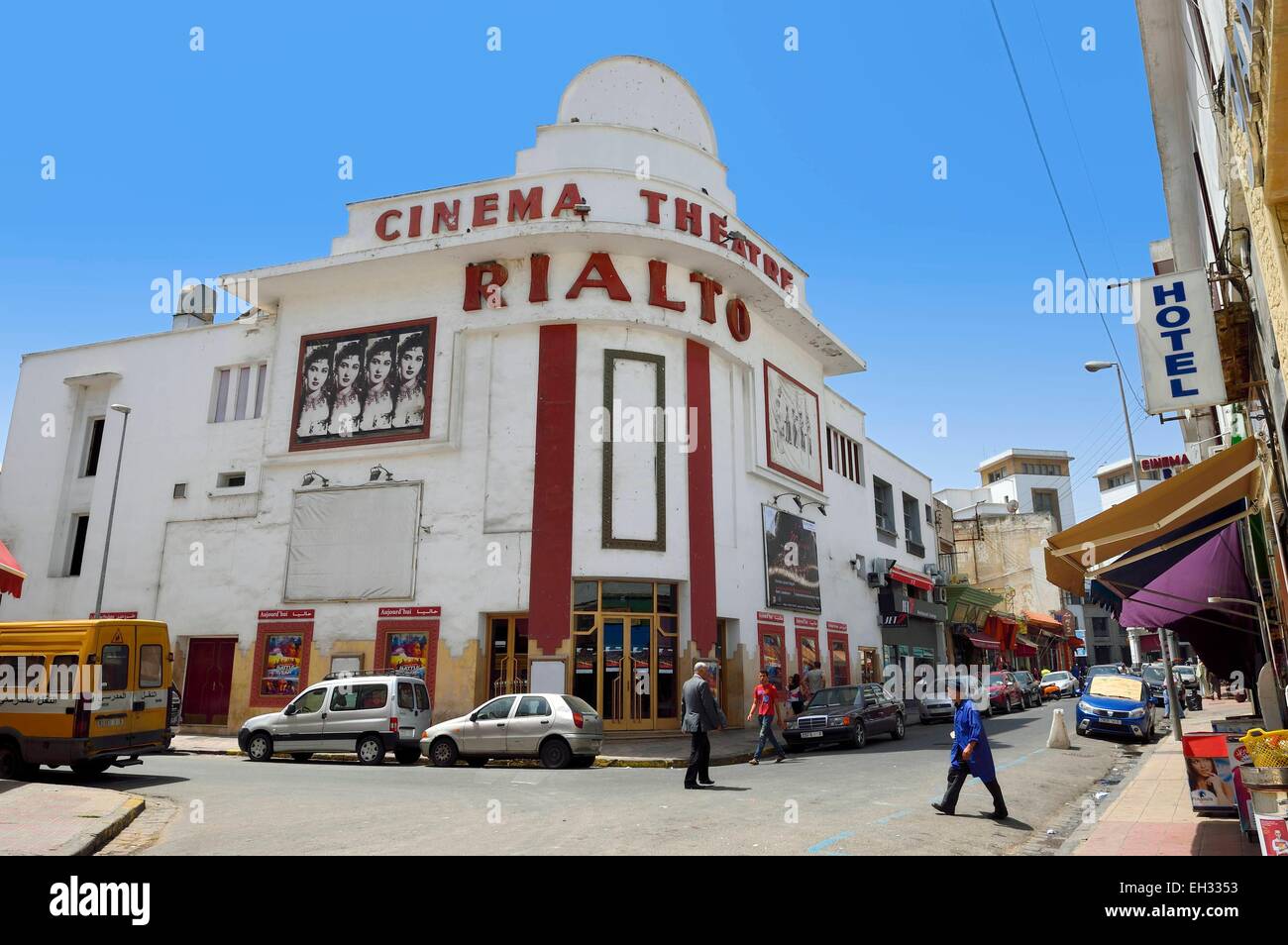 Maroc, Casablanca, le cinéma Rialto de rue Mohamed-El-Qorri construit en 1929 par l'architecte Pierre Jabin Banque D'Images