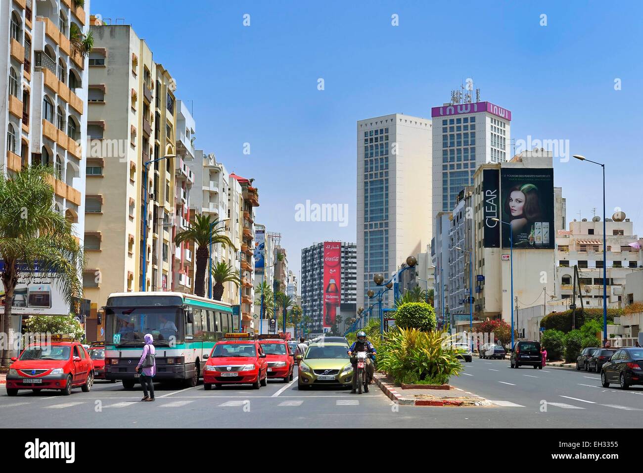 Maroc, Casablanca, le Twin center ou Twin Towers de Casablanca dans le quartier de Maarif Banque D'Images