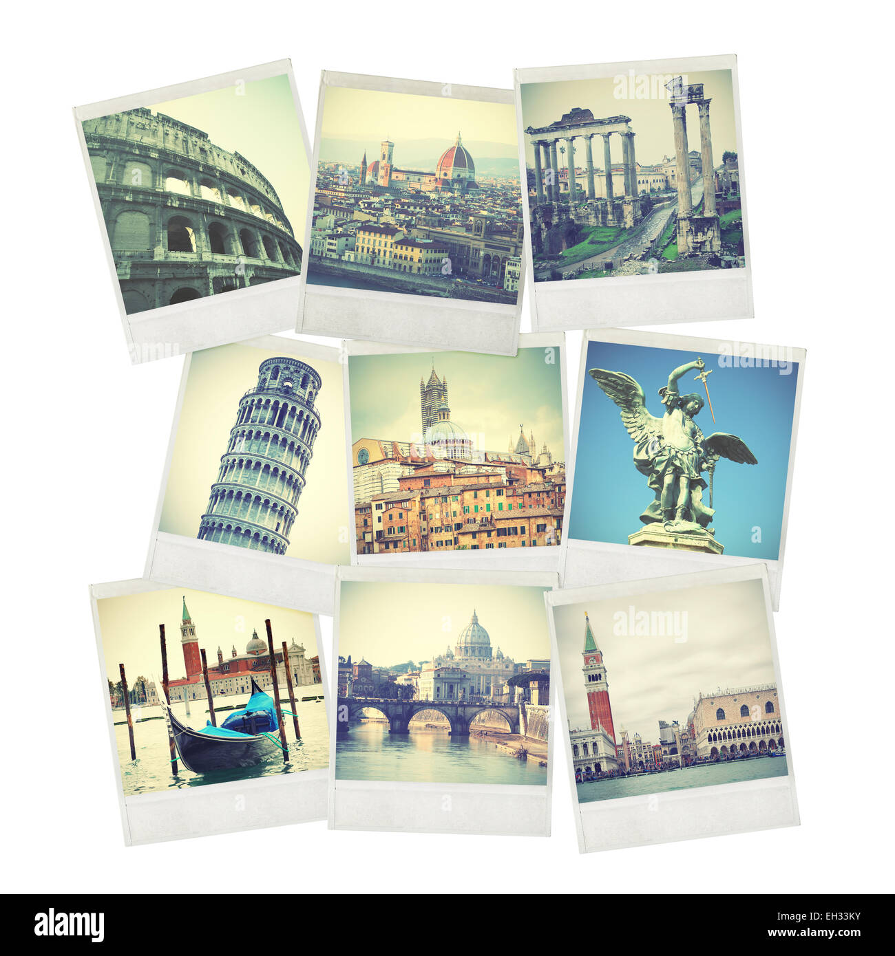 Ensemble de photos instantanées de l'Italie ancienne Banque D'Images
