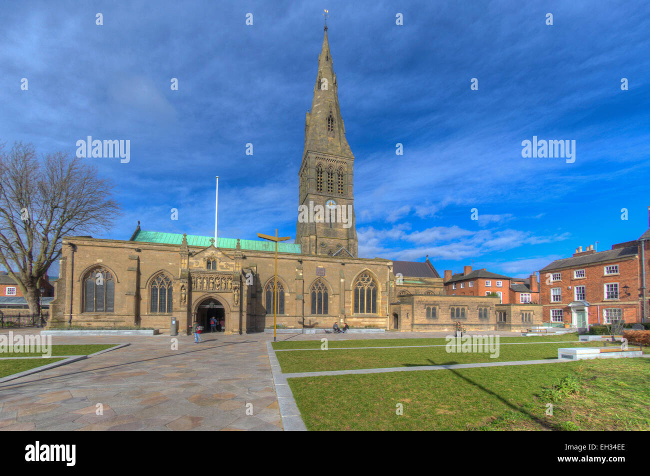 Image HDR de l'église cathédrale de St Martin ou Cathédrale de Leicester Banque D'Images