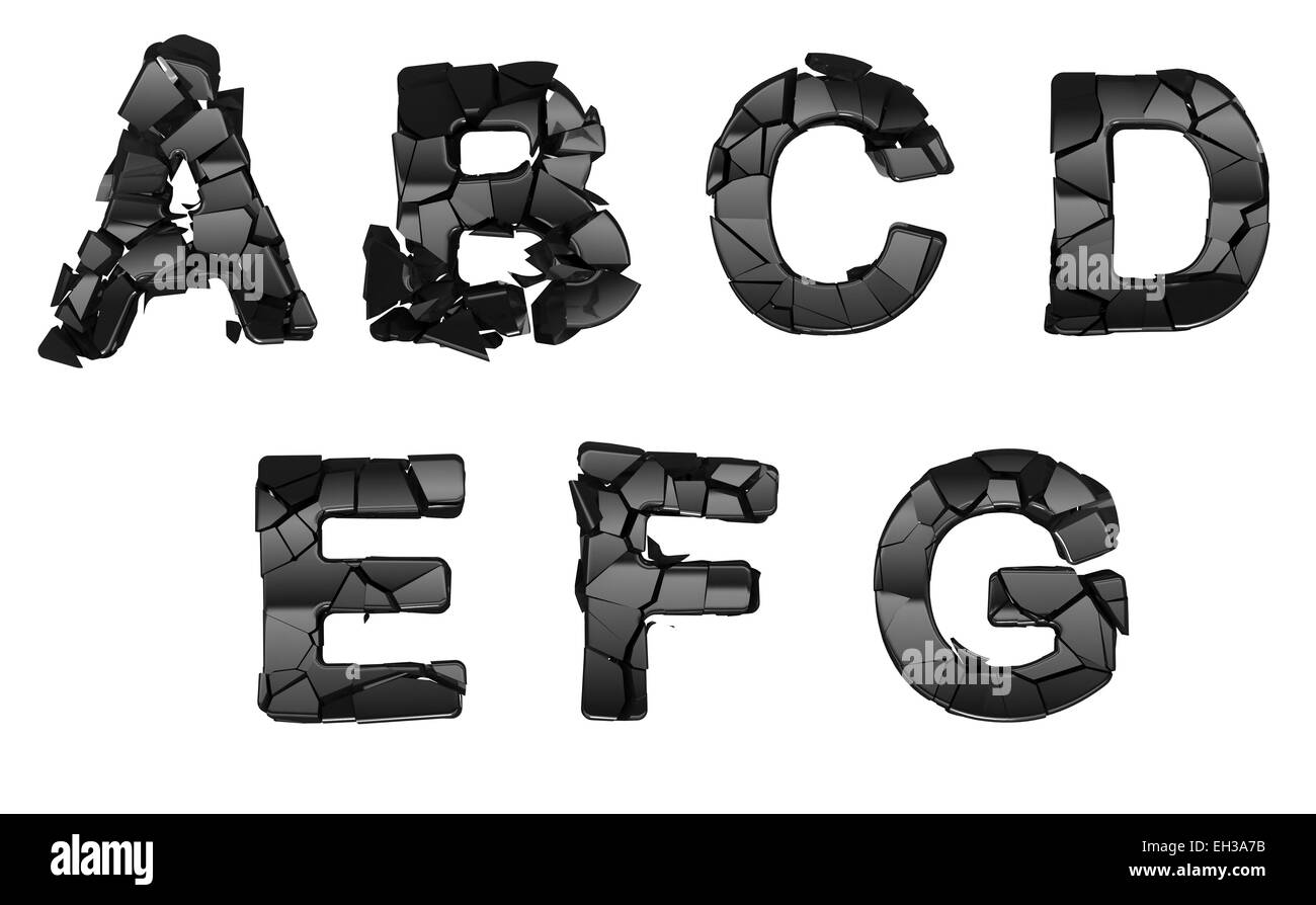 Un casse-G font lettres isolated on white Banque D'Images Un casse-G font lettres isolated on white Banque D'Images