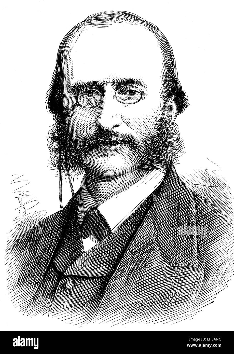 Jacques Offenbach, 1819 - 1880, né comme Jakob Eberst, un compositeur et violoncelliste français d'origine juive et allemande, considéré comme le fondateur de l'opérette moderne, gravure sur bois, 1880 Banque D'Images