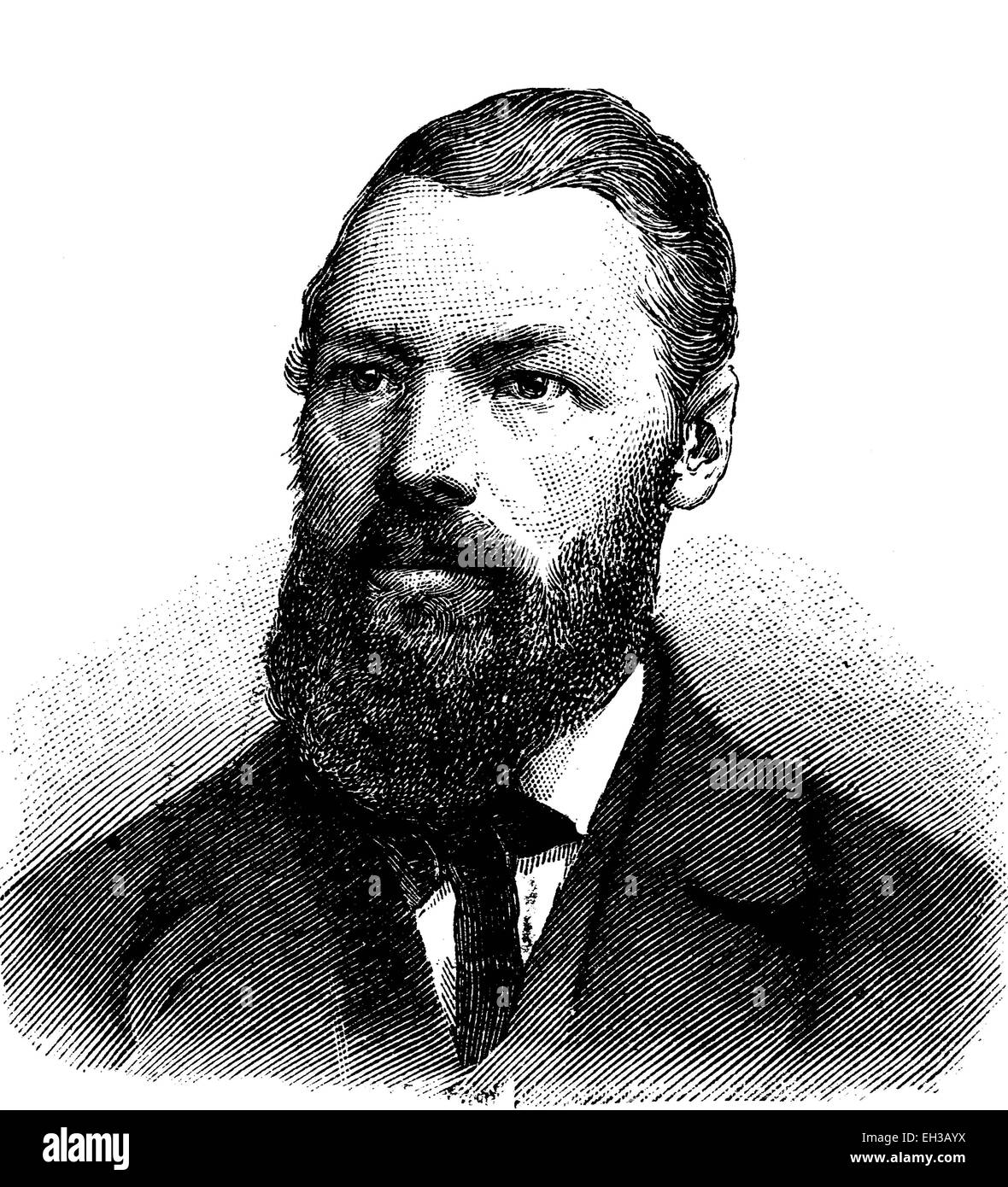 Johannes Scherr, 1817-1886, un historien de l'art et écrivain allemand, gravure historique, vers 1869 Banque D'Images