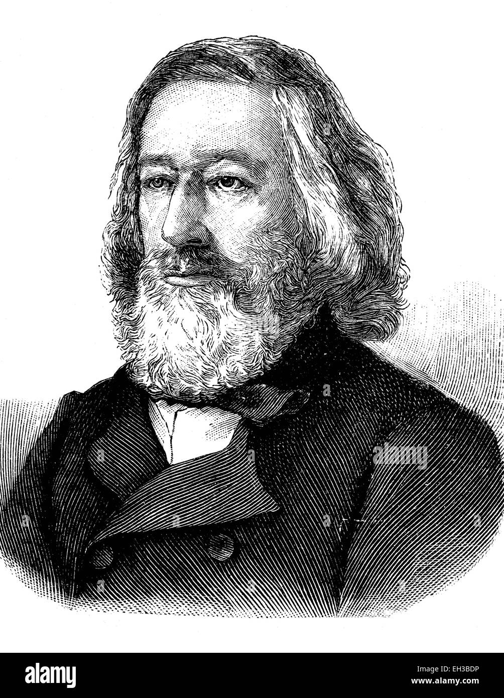 Illustration historique du xixe siècle, portrait de Karl von Holtei, 1798 - 1880, un écrivain allemand, l'acteur, le président, le directeur de théâtre et directeur de théâtre Banque D'Images