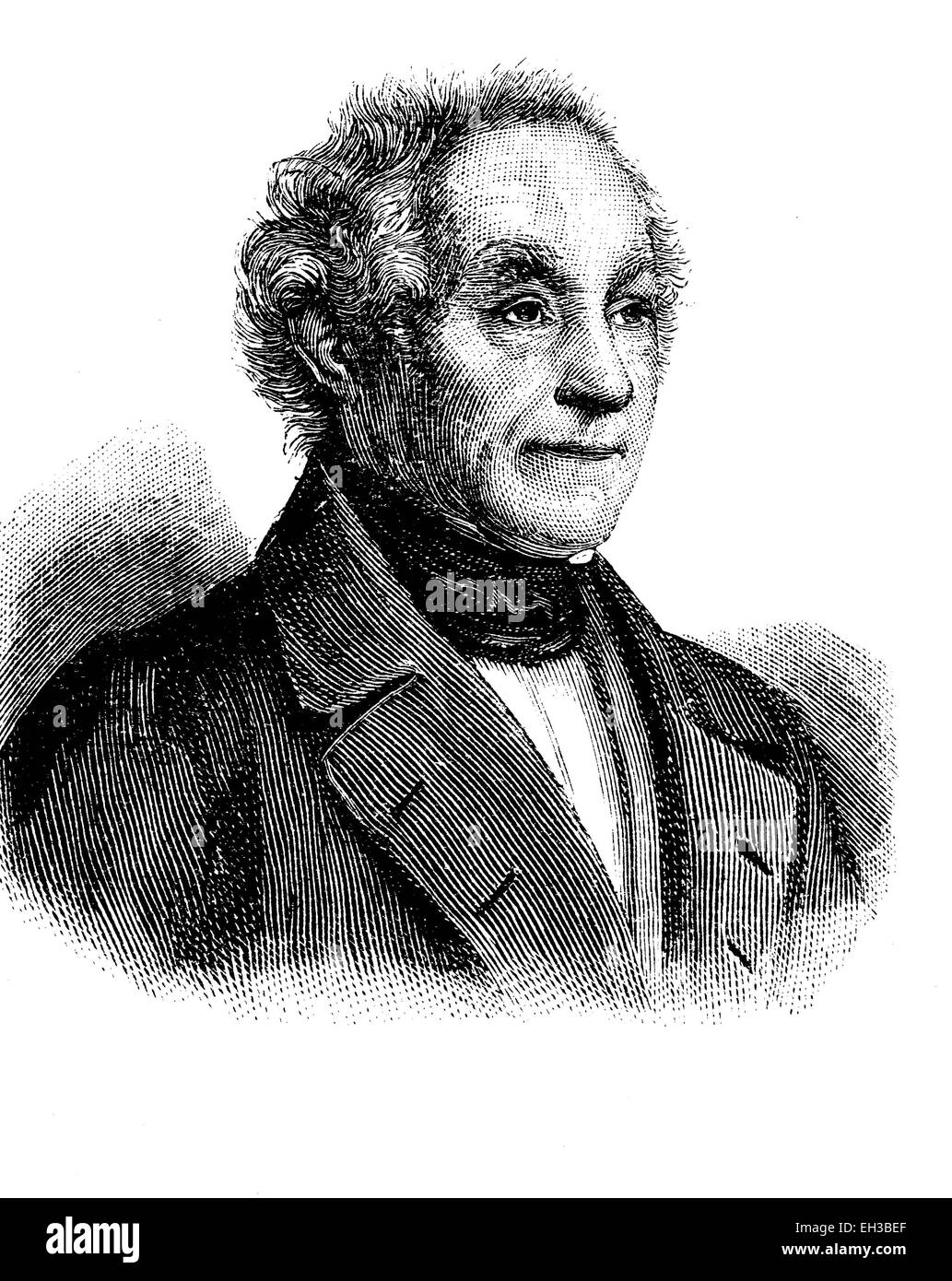 Johann Adam von Itzstein, 1775 - 1855, homme politique libéral, gravure sur bois, vers 1880 Banque D'Images