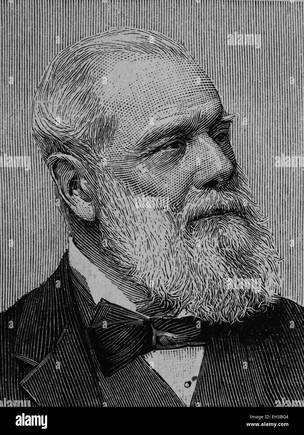 Hugo Maximilian Wesendonck, 1817 - 1900, un entrepreneur et homme politique allemand, gravure sur bois, vers 1880 Banque D'Images