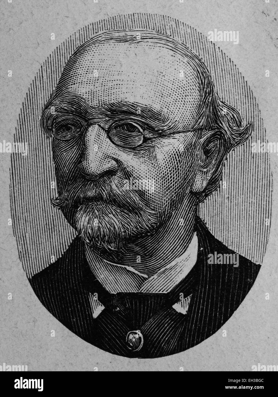 Carl Philipp Theodor Müller, 1818 - 1900, un avocat et homme politique allemand, gravure sur bois, vers 1880 Banque D'Images