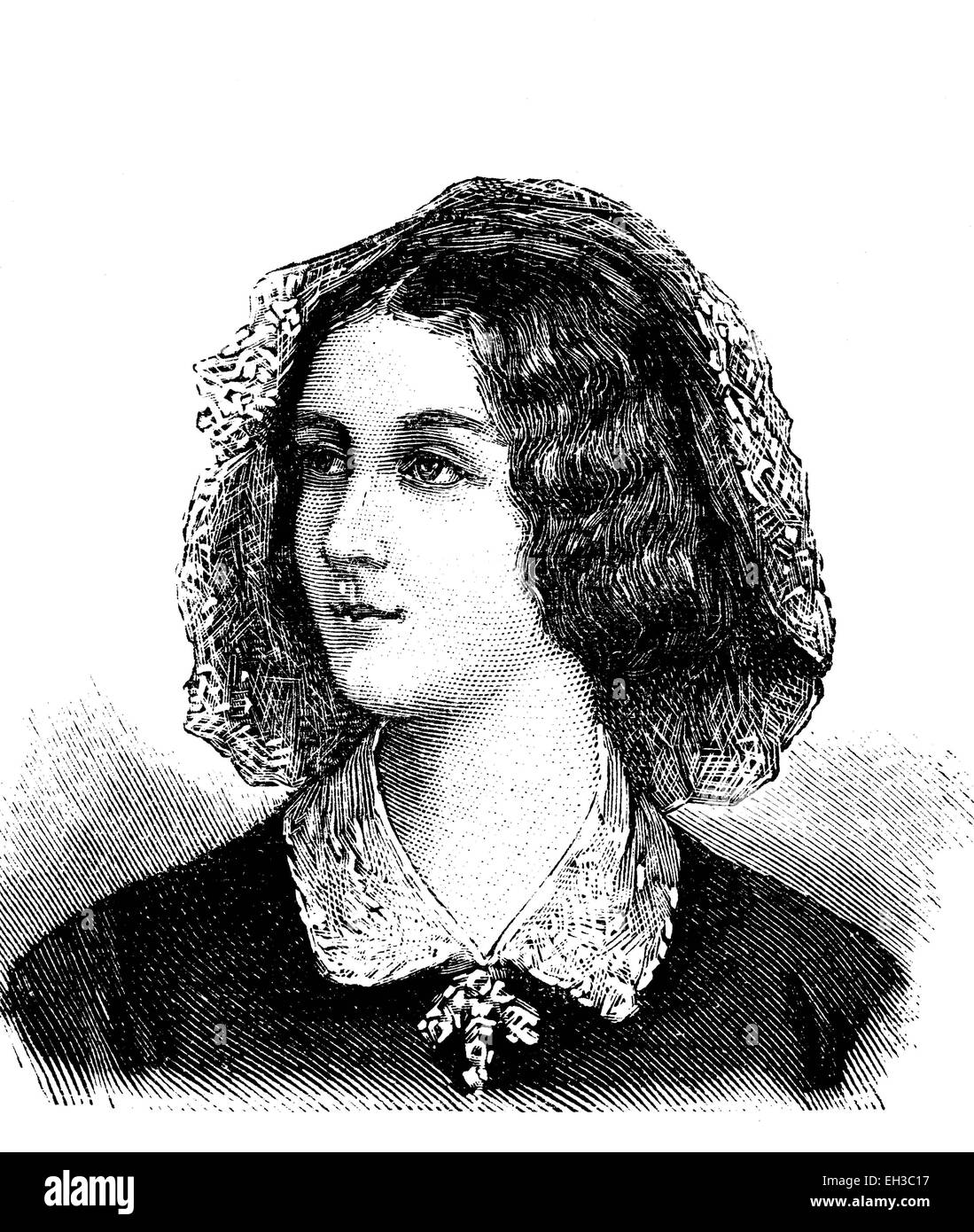 Elizabeth Rosanna Gilbert, également connu sous le nom de Lola Montez, 1821 - 1861, danseur irlandais et maîtresse du roi Louis I de Bavière, qui a fait sa Comtesse de Landsfeld Marie en 1847, gravure sur bois, vers 1880 Banque D'Images