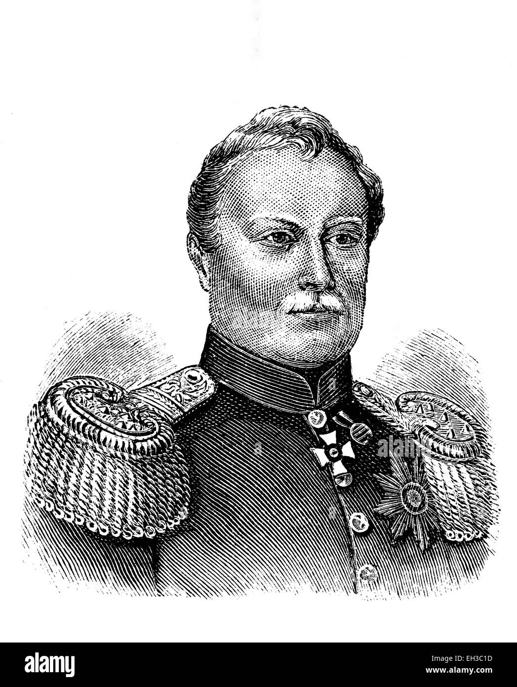 Le roi Guillaume I de Wurtemberg, gravure sur bois, vers 1880 Banque D'Images