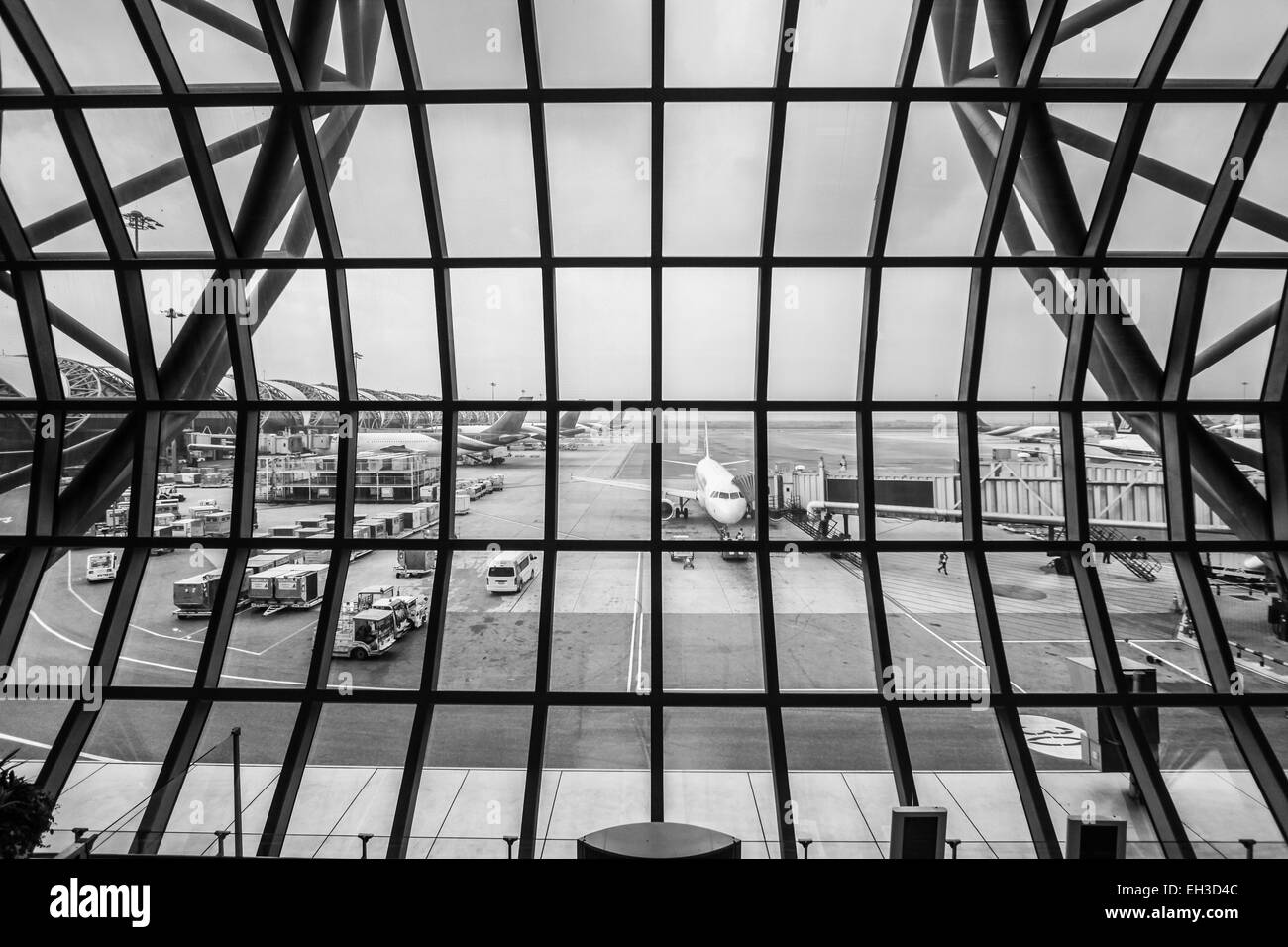 Terminal de l'aéroport Suvarnabhumi Airport - Samut Prakan, Thaïlande Banque D'Images