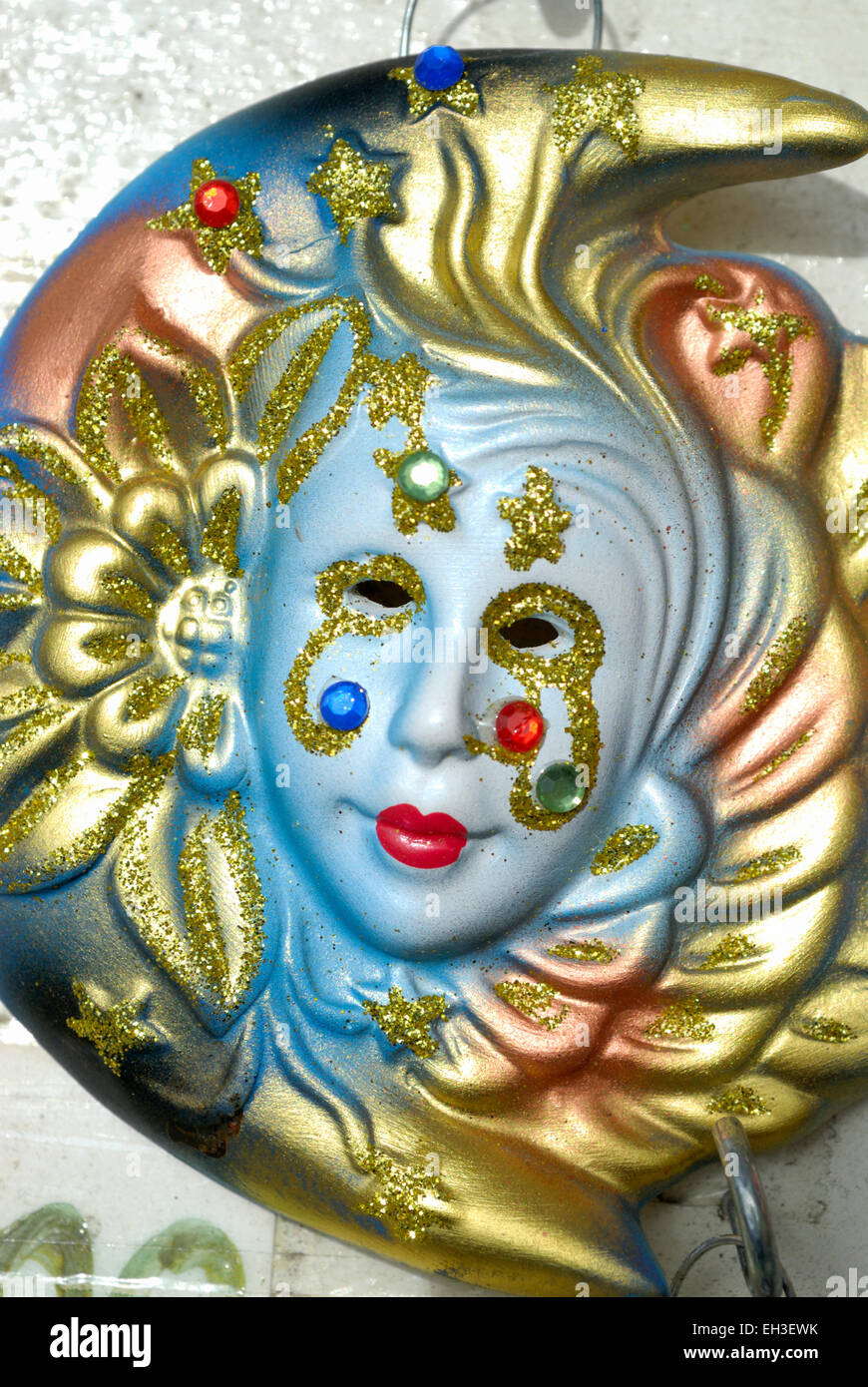 Masque de carnaval souvenir, porcelaine, Venise, Italie Banque D'Images