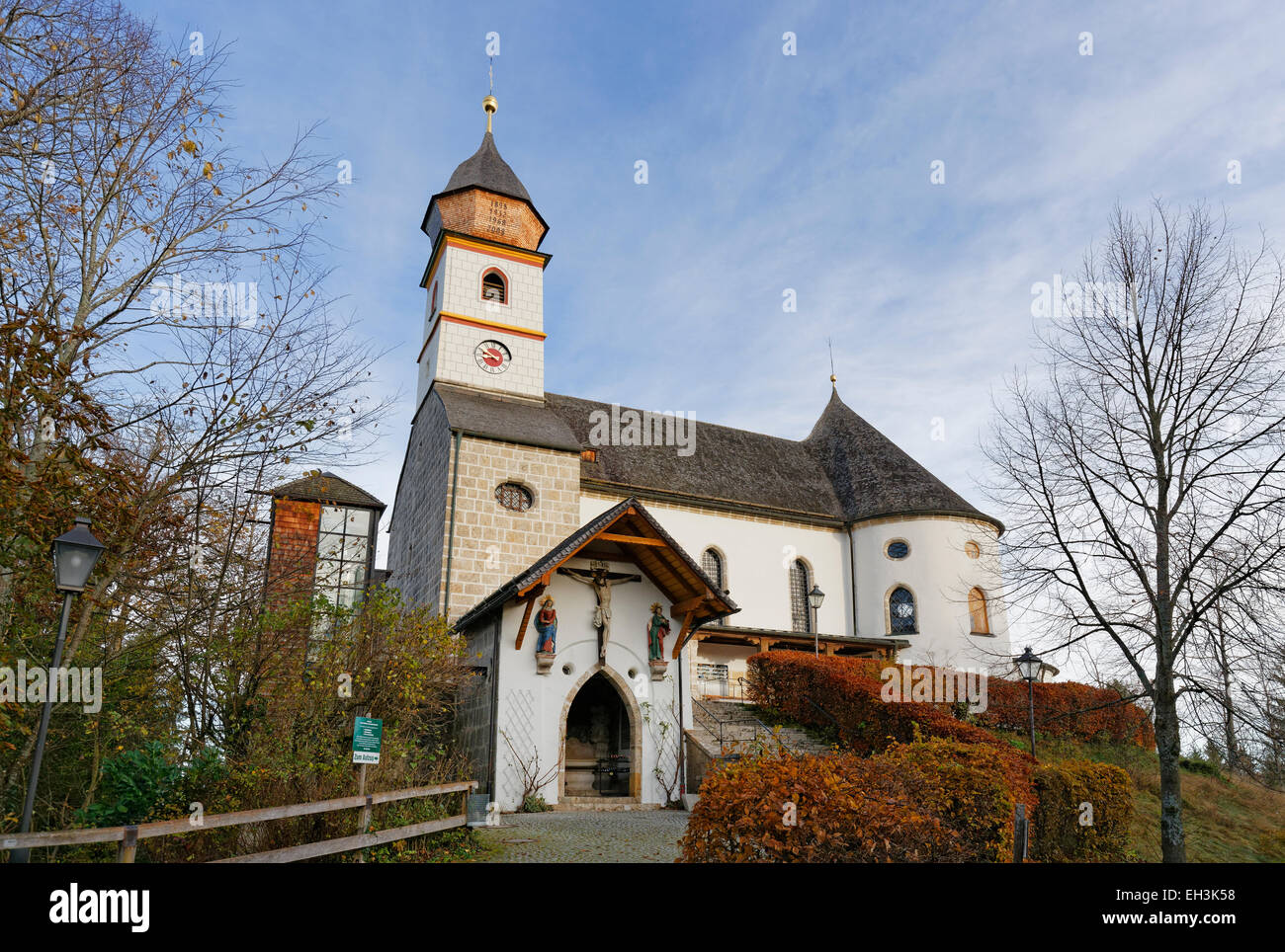 Église de pèlerinage de Maria Eck, Siegsdorf, Chiemgau, Upper Bavaria, Bavaria, Germany Banque D'Images