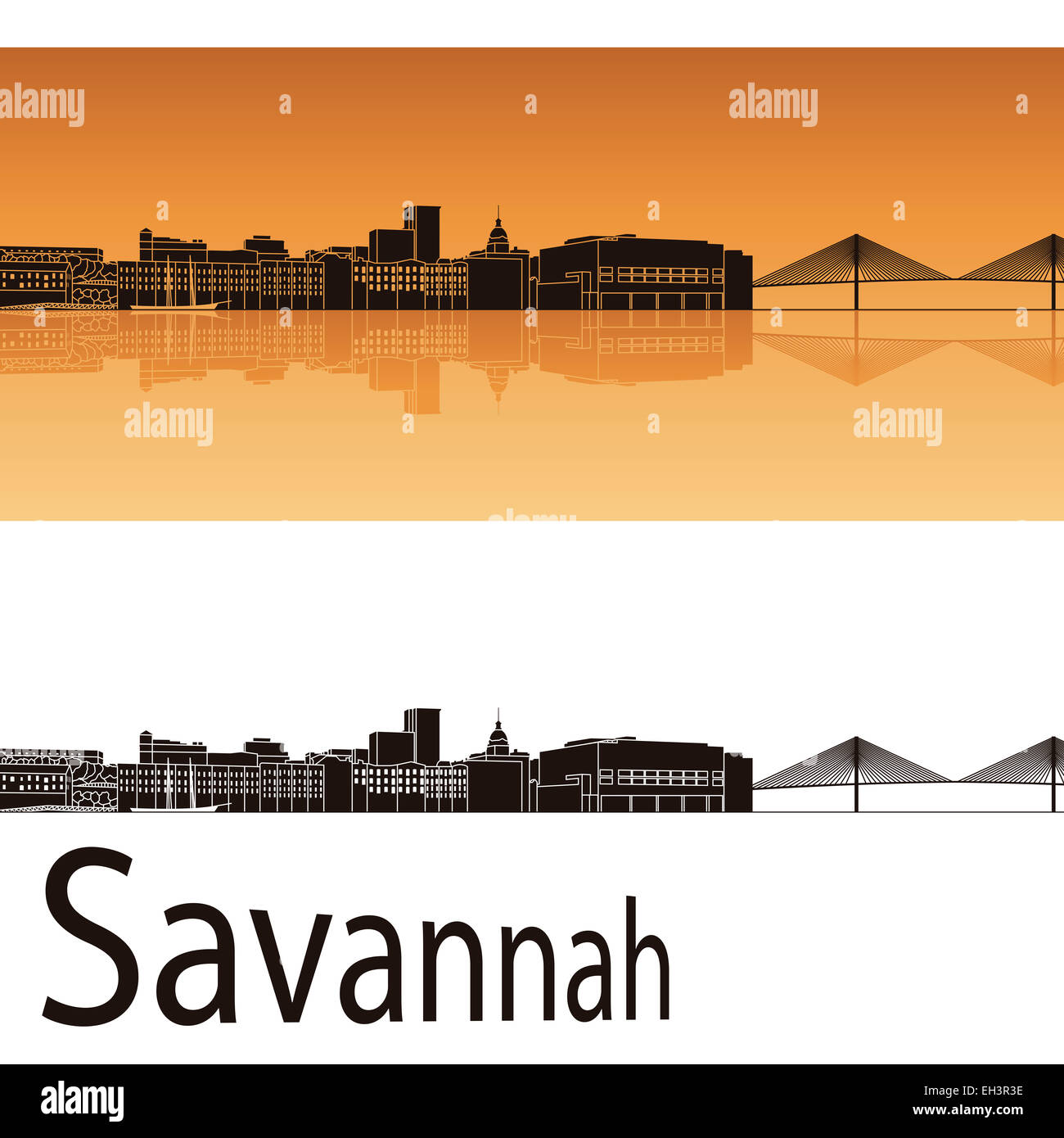 Toits de Savannah en orange Banque D'Images