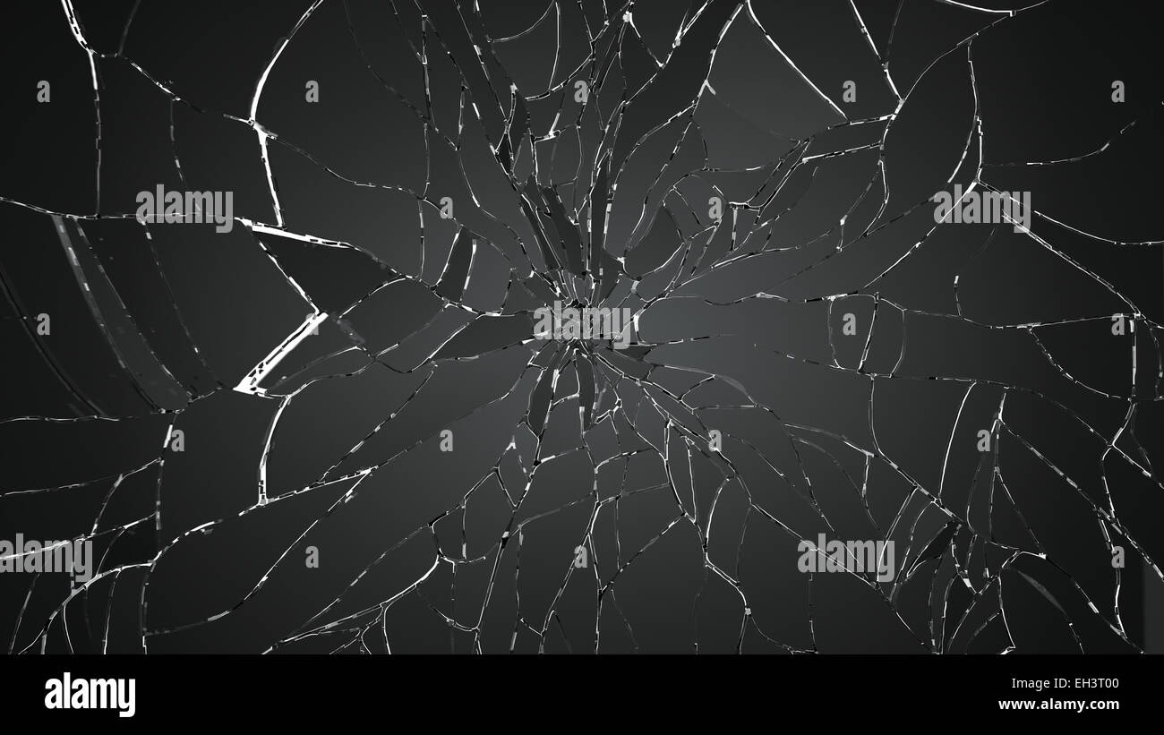 Divisé ou fissuré sur verre blanc. Grande résolution Banque D'Images