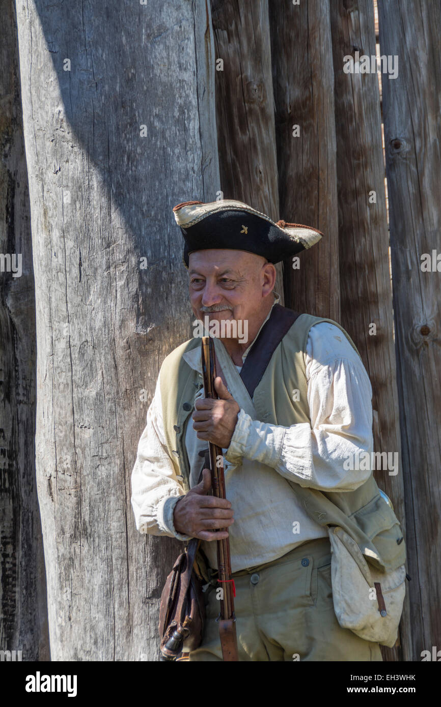 La reconstitution de 1778 Siège de Fort Boonesborough Kentucky. Banque D'Images