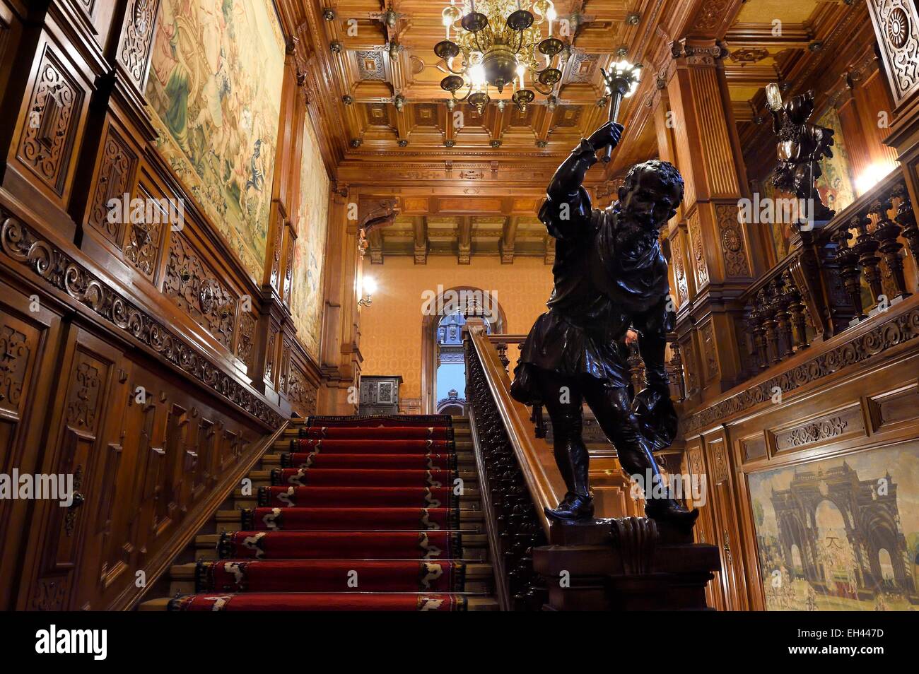 La Roumanie, la Valachie, le château de Peles de Sinaia, ancienne résidence royale construite entre 1875-1883 pour le Roi Carol I de Roumanie Banque D'Images