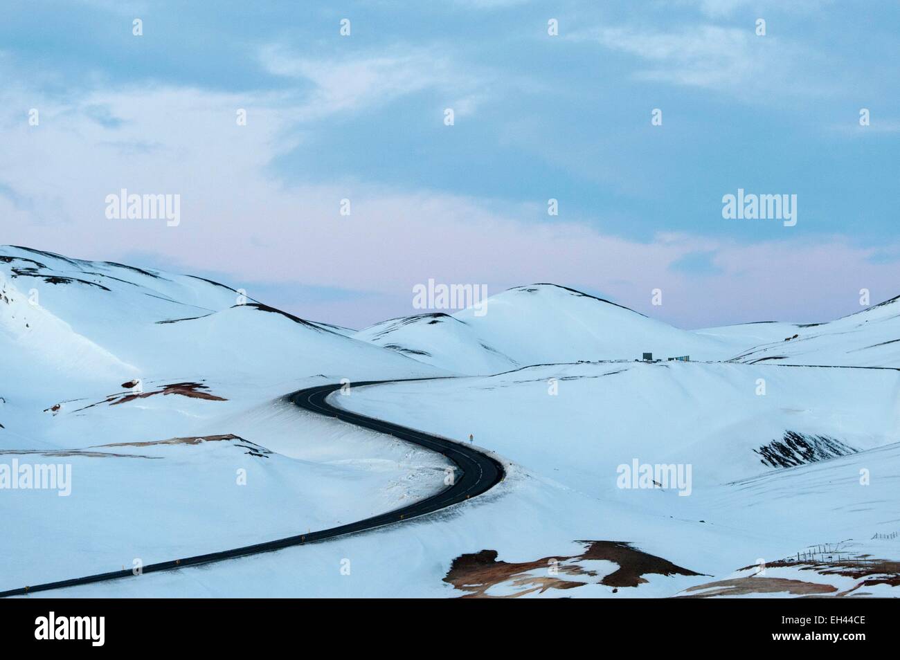 L'Islande Nordurland Eystra, Reykjahlid, 73320, autoroute circulaire 1 Namafjall area Banque D'Images