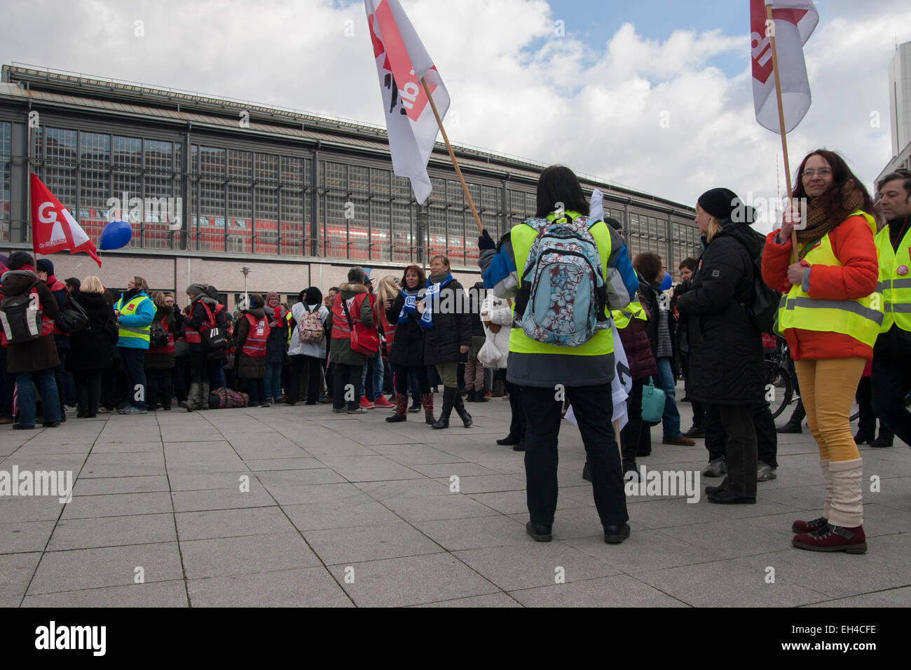 Démonstration par l'Union européenne allemand GEW à Berlin, Allemagne. Banque D'Images