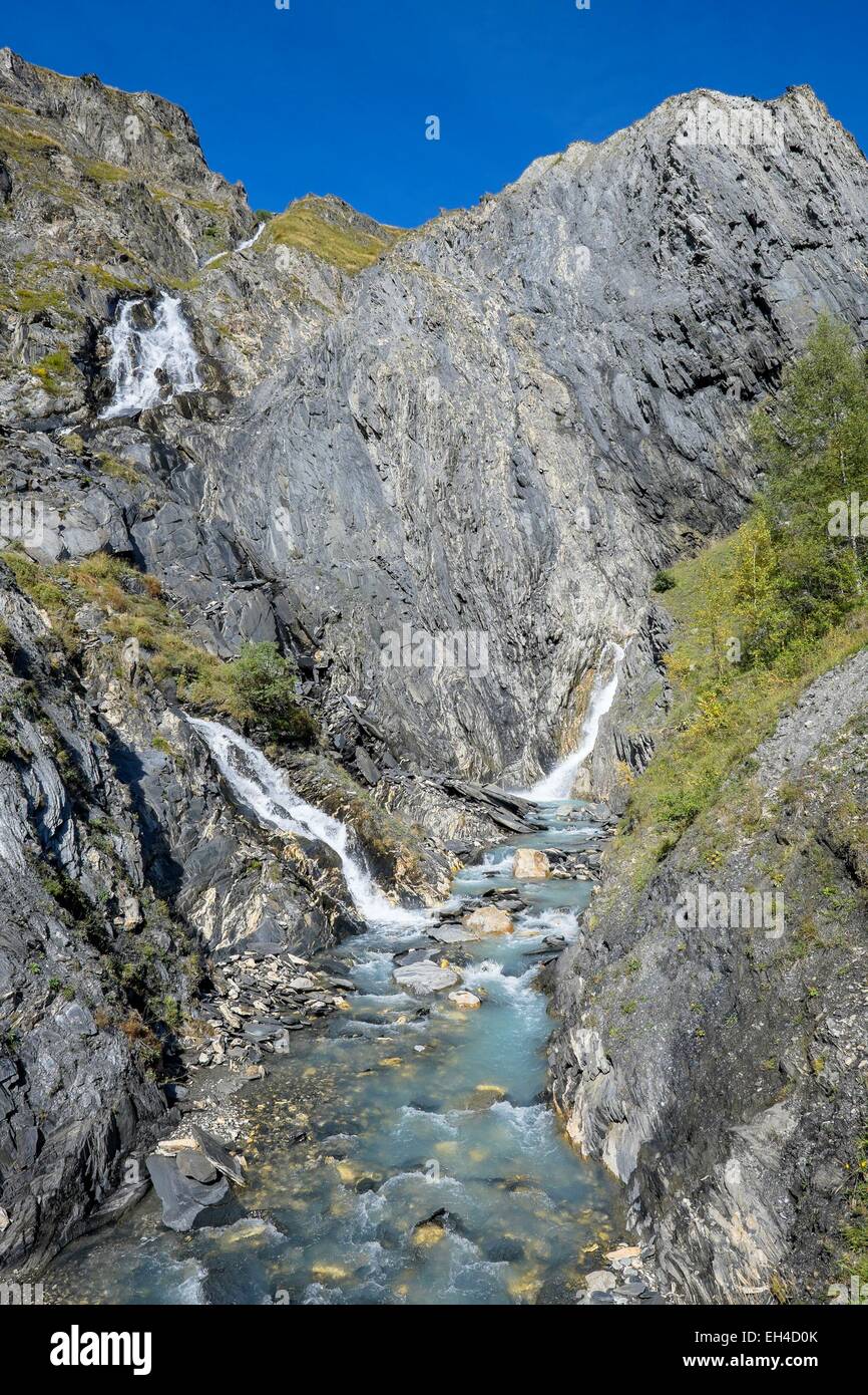 France, Isère, Parc National des Ecrins (parc national des Écrins), massif des Grandes Rousses dans la région de l'Oisans, Ferrand river valley, la randonnée au lac Quirlies Banque D'Images