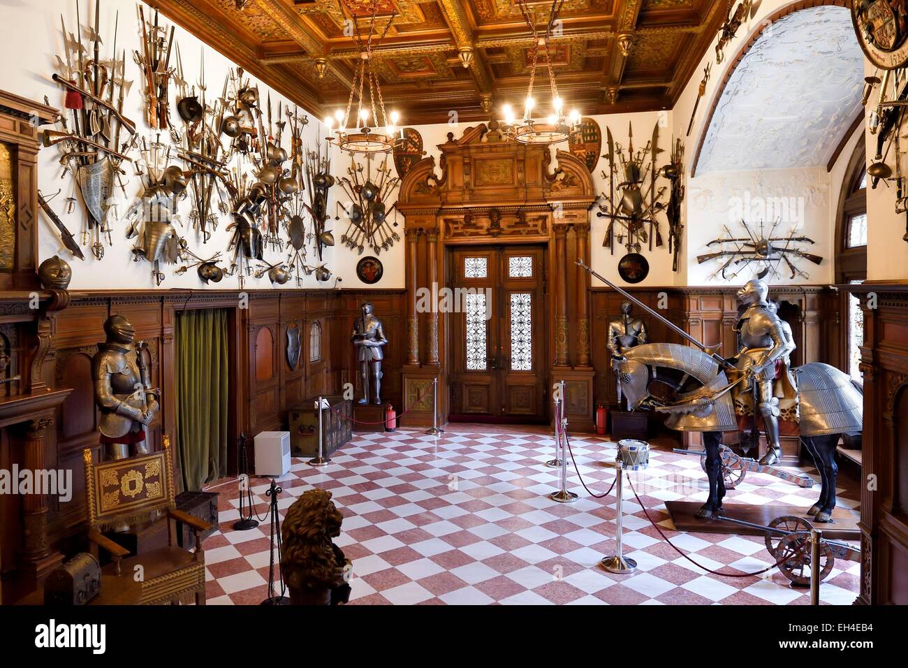 La Roumanie, la Valachie, le château de Peles de Sinaia, ancienne résidence royale construite entre 1875-1883 pour le Roi Carol I de Roumanie, le Grand Manège ou l'Arsenal Banque D'Images