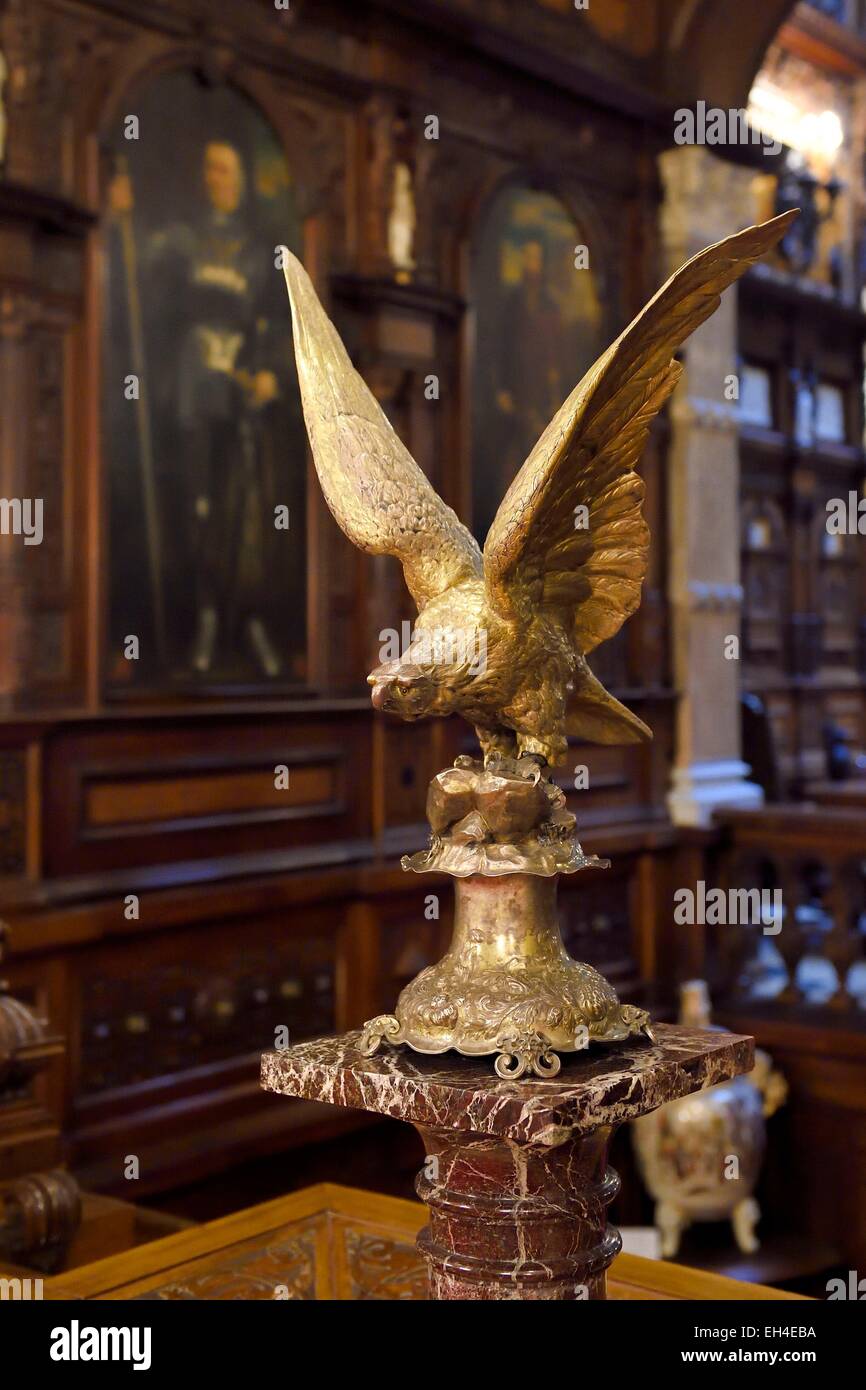 La Roumanie, la Valachie, le château de Peles de Sinaia, ancienne résidence royale construite entre 1875-1883 pour le Roi Carol I de Roumanie, le Hall d'Honneur Banque D'Images