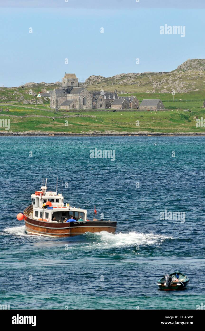 Royaume-uni, Ecosse, île de Mull, Fionnphort, l'extrême sud-ouest de l'île de Mull, le Ross of Mull, bateau pour l'île d'Iona et son abbaye Banque D'Images