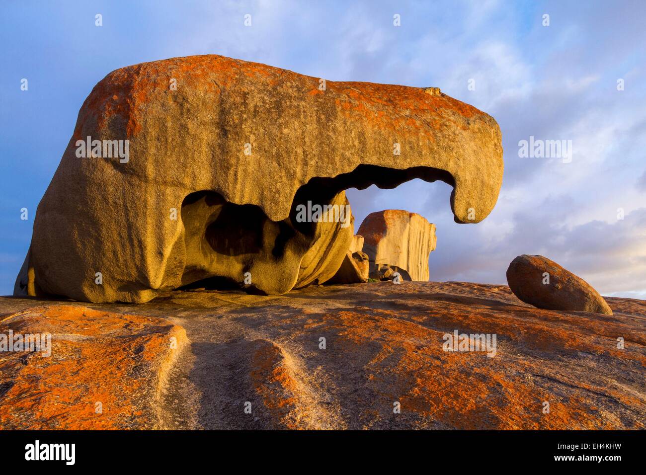 L'Australie, l'Australie du Sud, Kangaroo Island, parc national de Flinders Chase, formations granitiques de Remarkable Rocks Banque D'Images