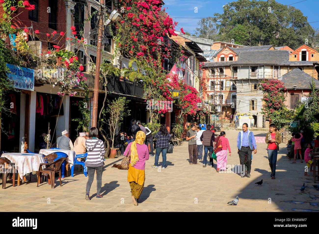 Le Népal, Gandaki zone, Bandipur, un village traditionnel Newar du 18e siècle Banque D'Images