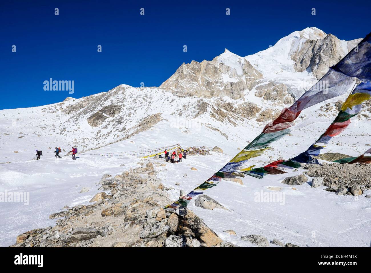 Le Népal, Gandaki zone, Manaslu Circuit, entre Dharamsala et Bimthang, le Larkya Pass (alt.5160m) Banque D'Images
