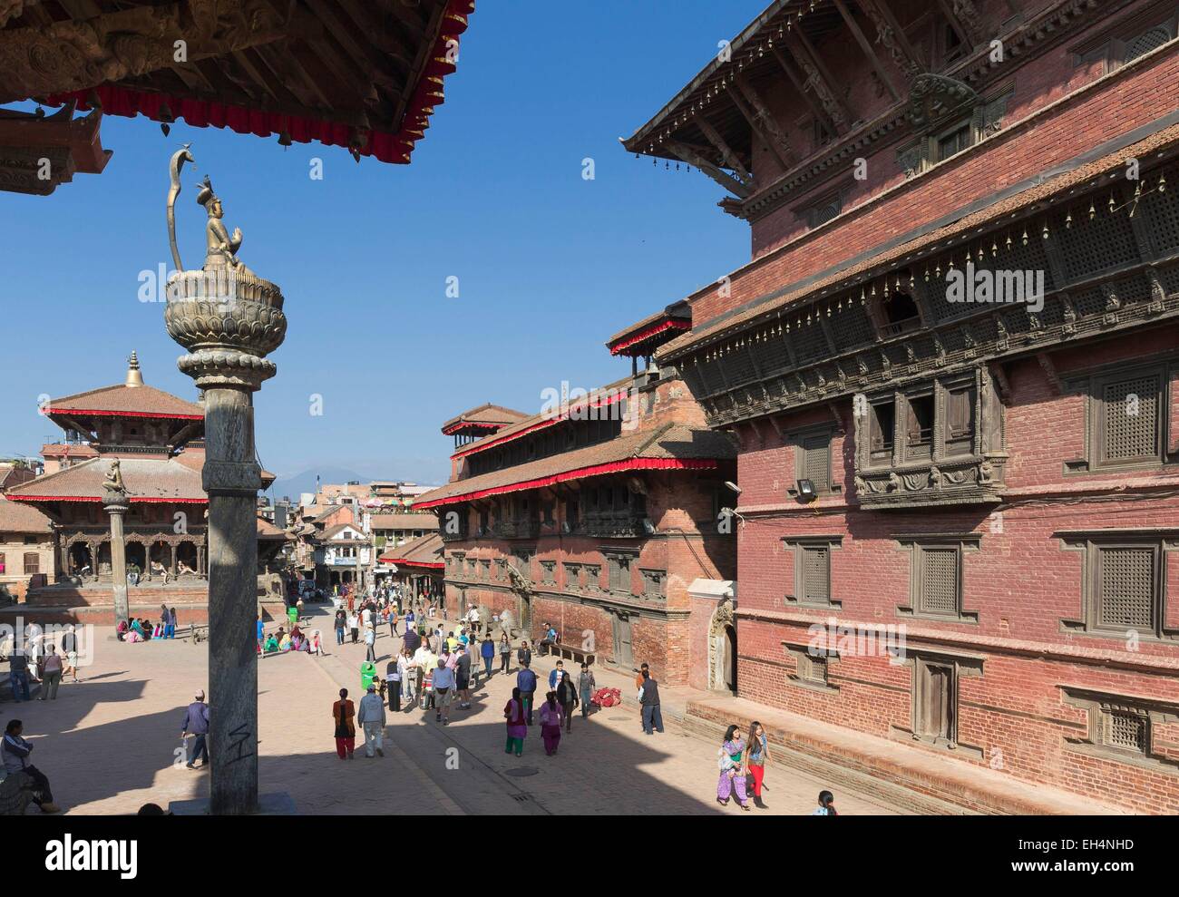 Le Népal, vallée de Kathmandu, Patan, Durbar Square, inscrite au Patrimoine Mondial de l'UNESCO, 14ème siècle, Palais Royal, Musée de Patan, ancienne résidence des rois Malla Banque D'Images