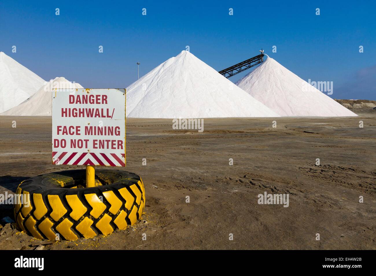La Namibie, région d'Erongo, Walvis Bay, la production de sel Banque D'Images
